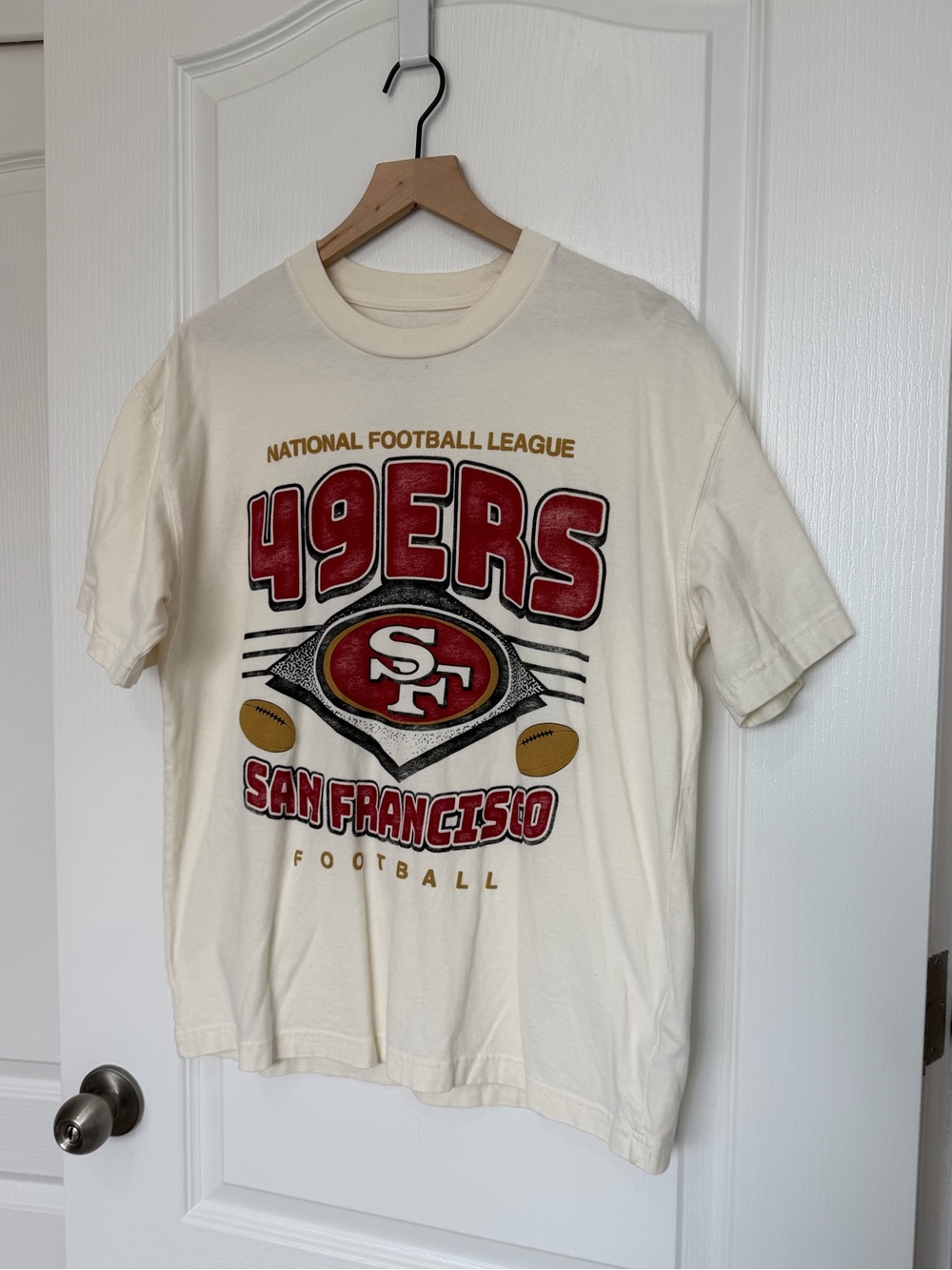 NFL Team Apparel San Francisco 49ers Cream Crewneck T-Shirt